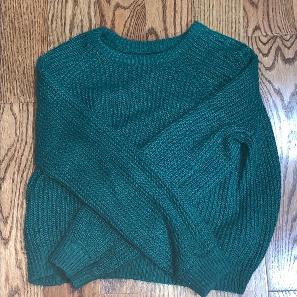 Long sleeve dark green sweater